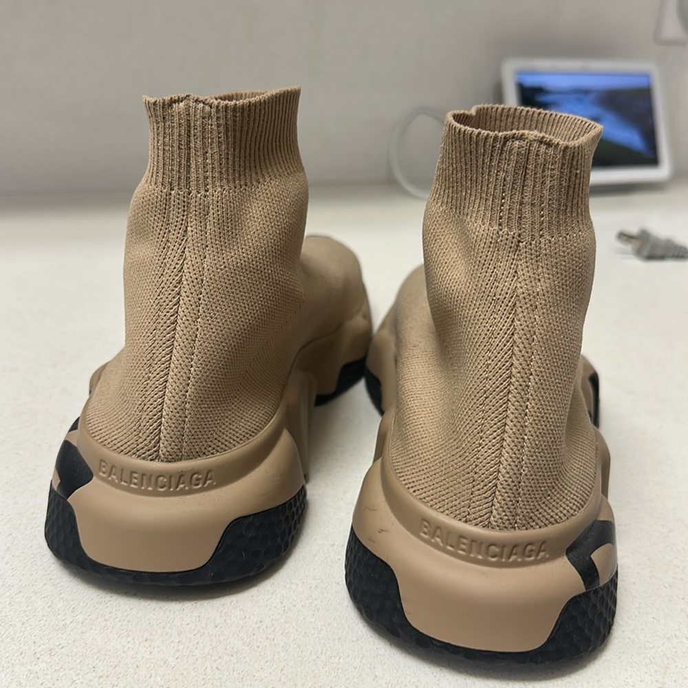 Balenciaga Women's Tan Sock Sneakers - Picture 3 of 5